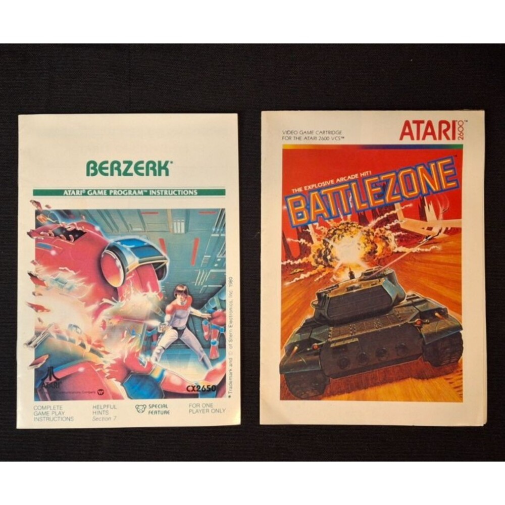 Lot of 2: Battlezone & Berzerk Atari 2600 Manuals Only